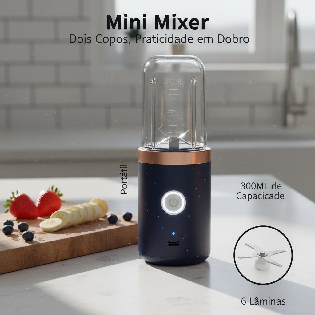 Liquidificador Portátil Mini Mixer 40W